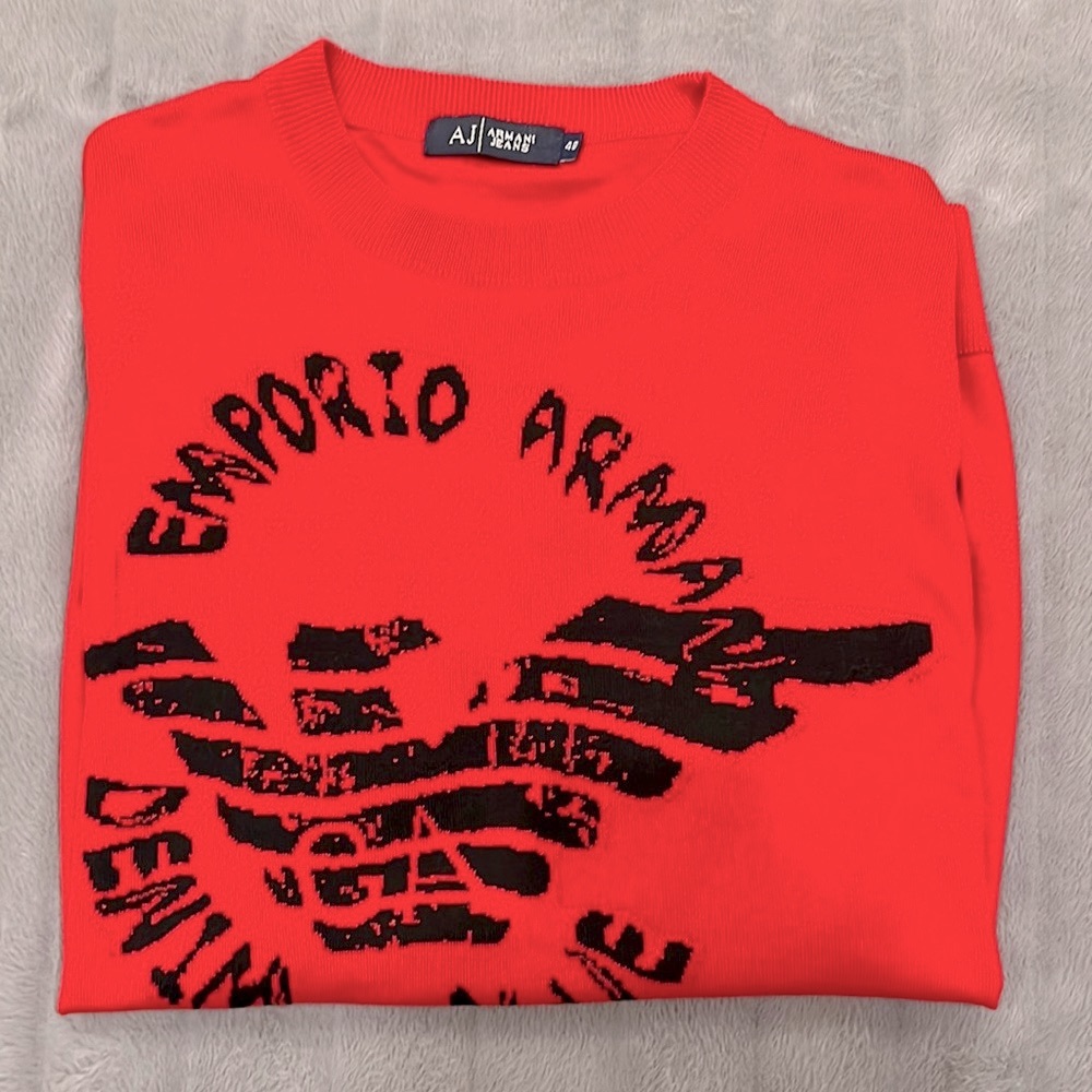 Armani Jeans red Sweater Man Unisex. Size M 38 US
